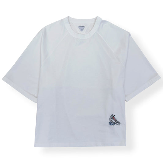 BOTTEGA VENETA EMBROIDERED COTTON JERSEY T-SHIRT WHITE L | Large, Red