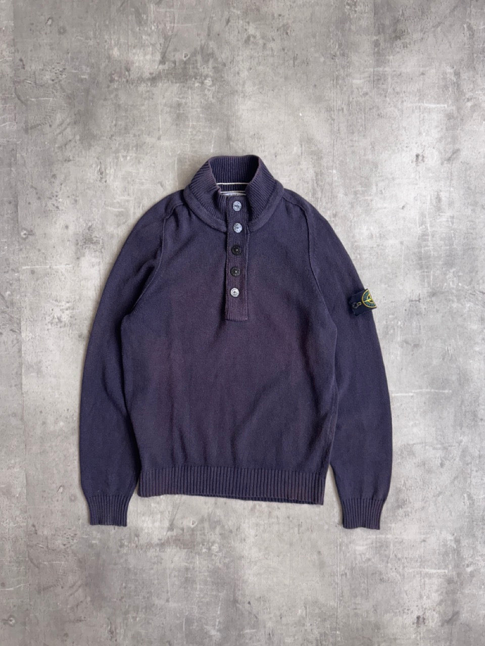 Stone Island Knitted Button Up Turtleneck
