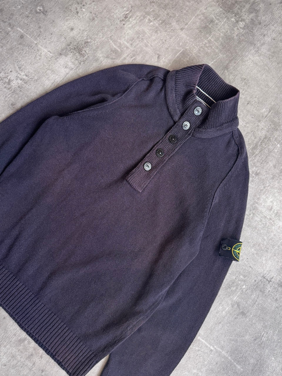 Stone Island Knitted Button Up Turtleneck
