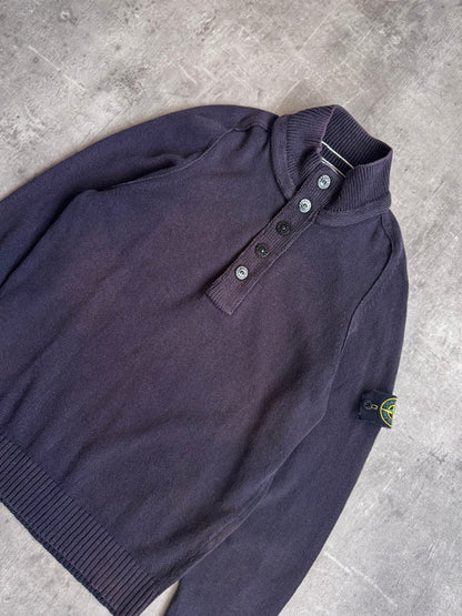 Stone Island Knitted Button Up Turtleneck
