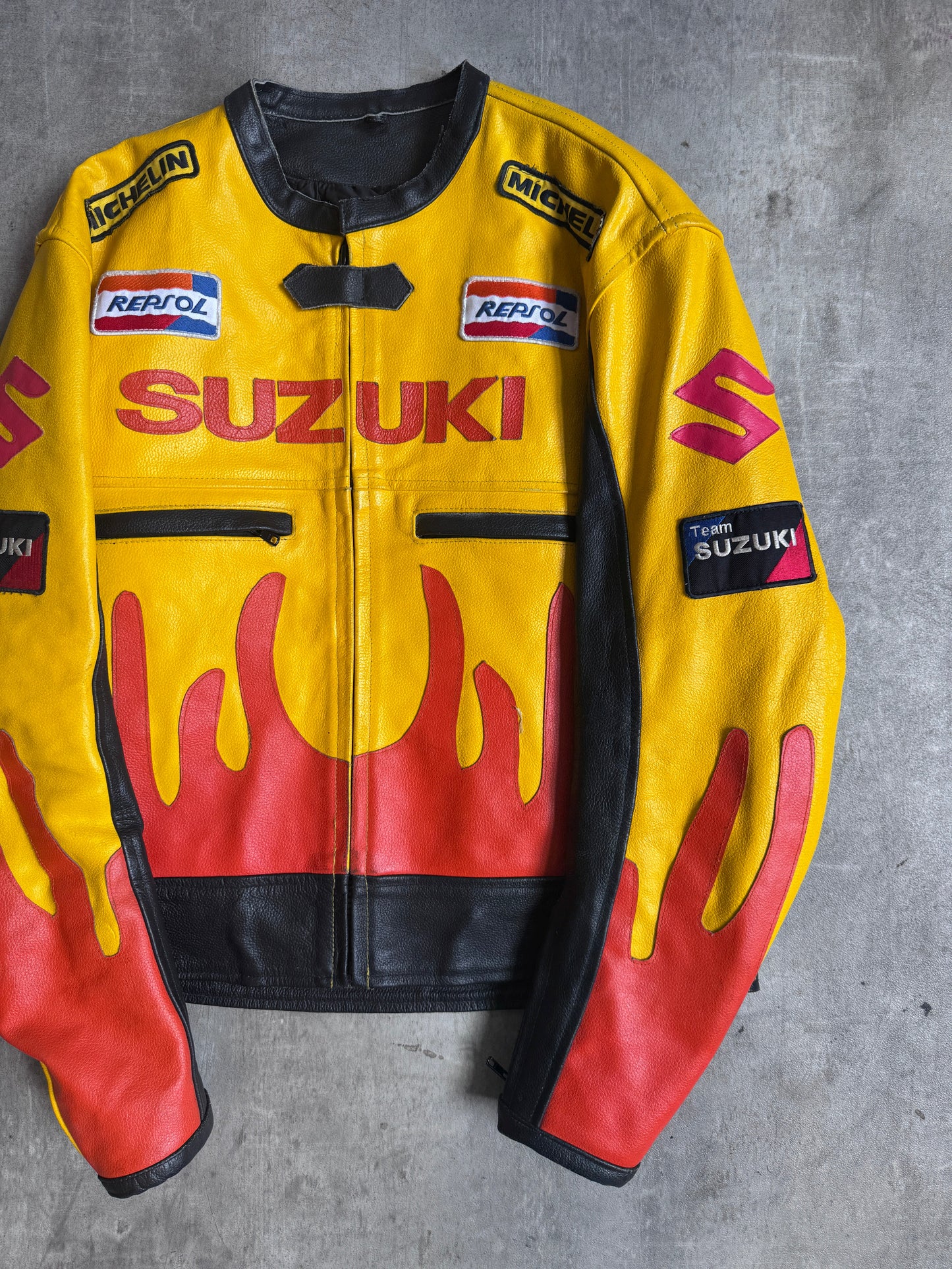 Suzuki Motorsport Colourblock Leather Racer Jacket