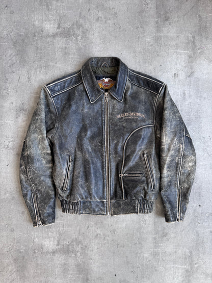 1990's Harley Davidson Scorched Leather Bomber Jacket