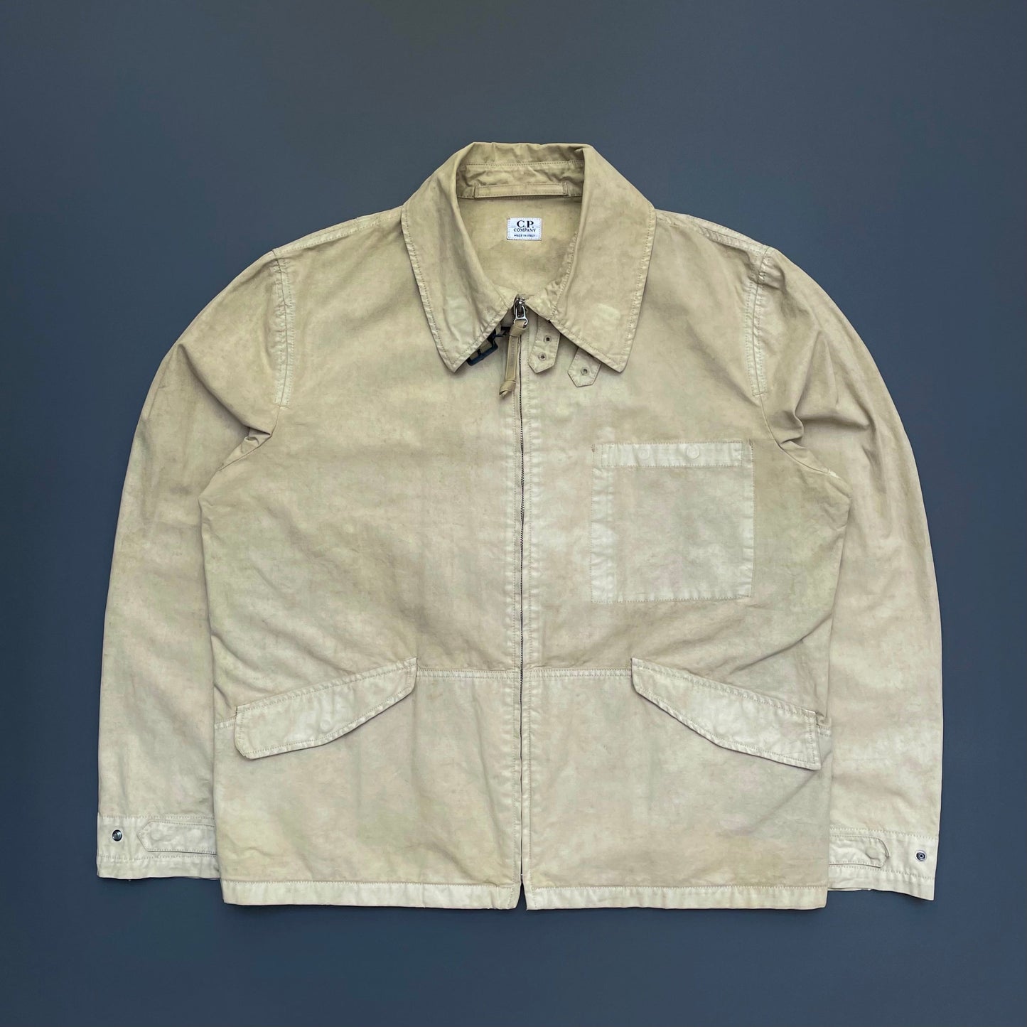 C.P. Company Beige SS03 Wax Harrington Jacket | X-Large, Beige