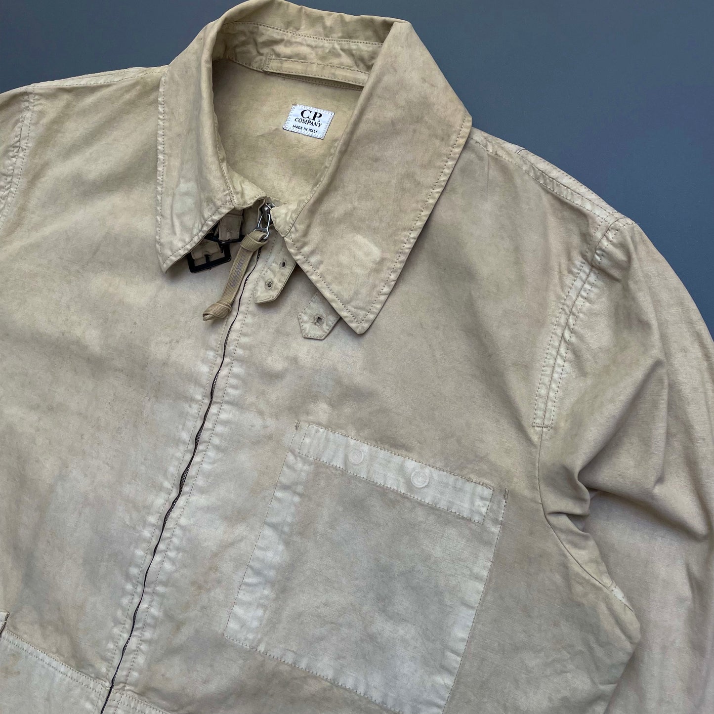 C.P. Company Beige SS03 Wax Harrington Jacket | X-Large, Beige