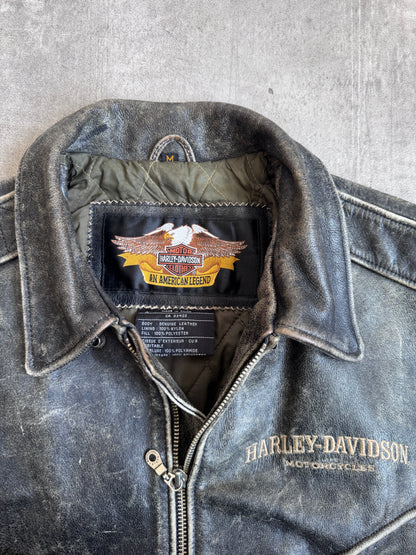 1990's Harley Davidson Scorched Leather Bomber Jacket
