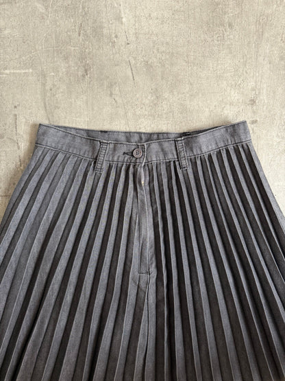 Issey Miyake NE-Net Charcoal Pleated Maxi Skirt
