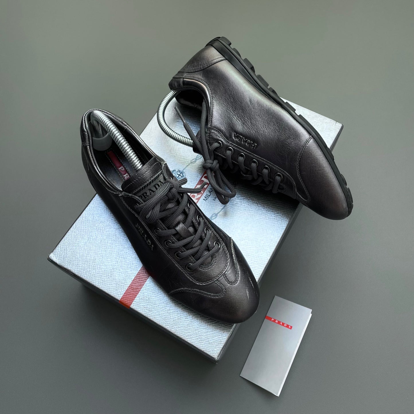 Prada Sport Purple Grey 2009 Women's Saffiano Lux I Trainers | X-SMALL, Multicoloured