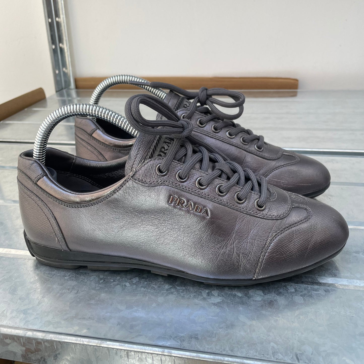 Prada Sport Purple Grey 2009 Women's Saffiano Lux I Trainers | X-SMALL, Multicoloured