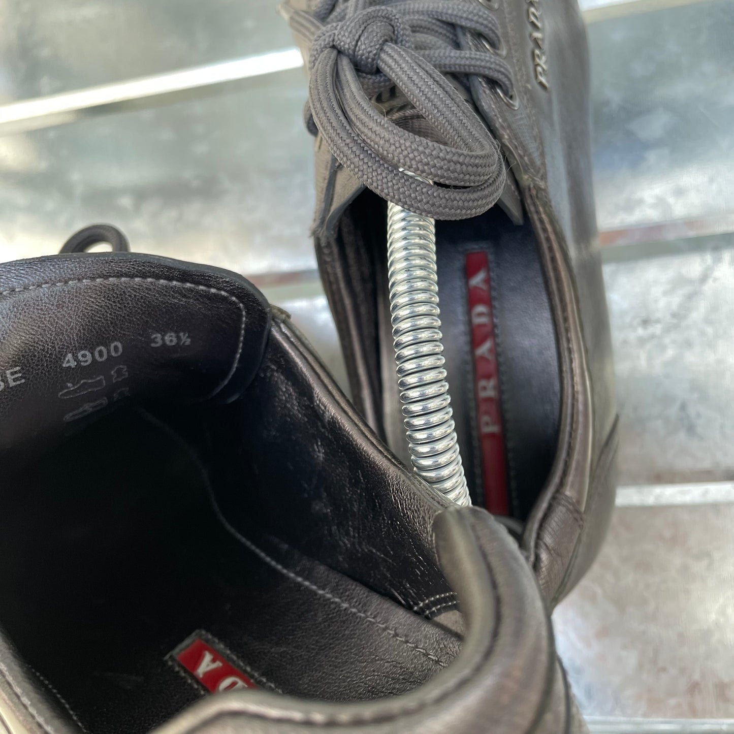 Prada Sport Purple Grey 2009 Women's Saffiano Lux I Trainers | X-SMALL, Multicoloured