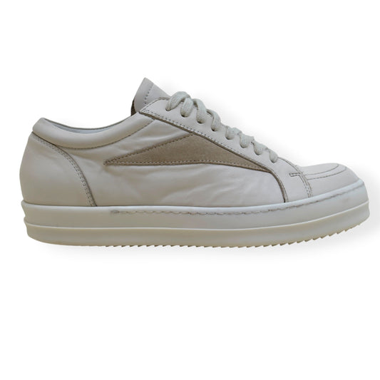 RICK OWENS VINTAGE LEATHER LOW-TOP SNEAKER MILK 40 / UK6 | UK 6, Milk