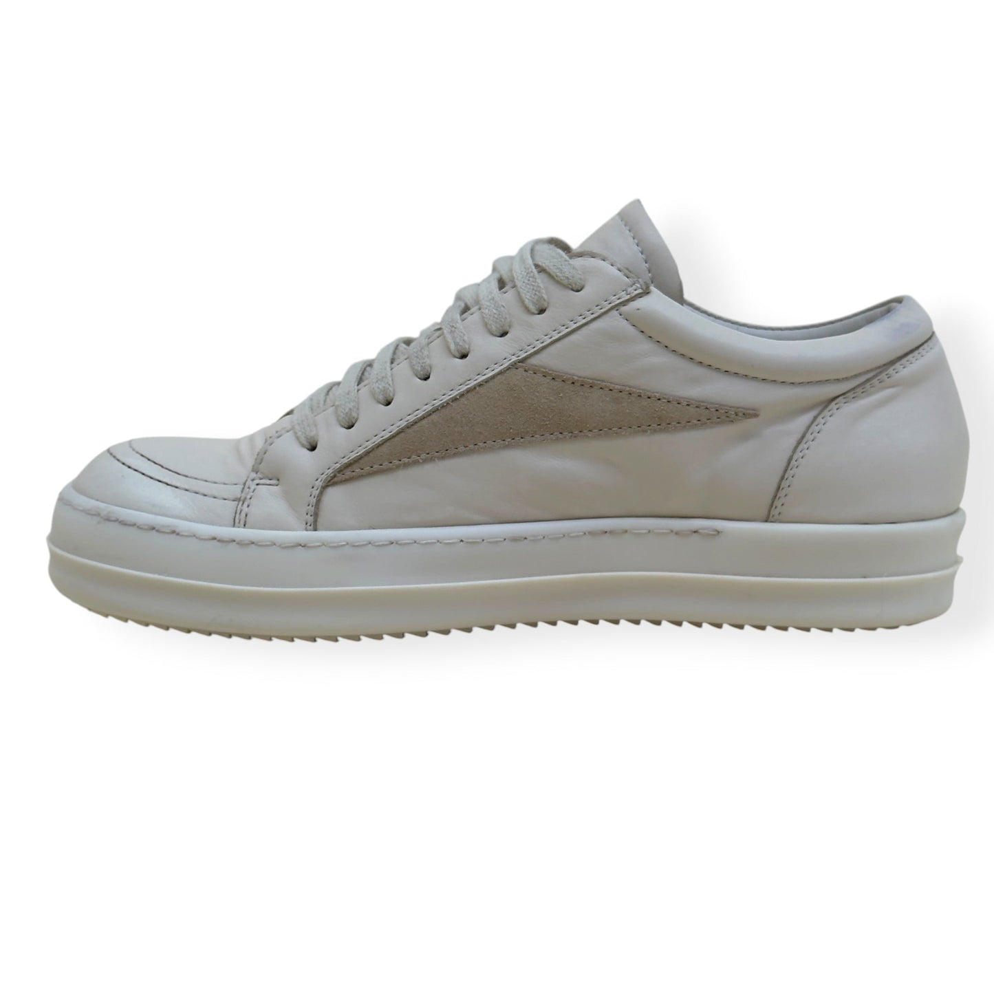 RICK OWENS VINTAGE LEATHER LOW-TOP SNEAKER MILK 40 / UK6 | UK 6, Milk