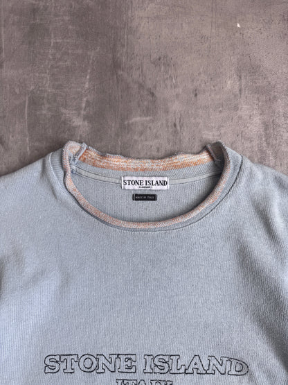 Stone Island Baby Blue Knitted Logo Sweater