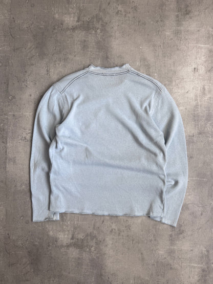 Stone Island Baby Blue Knitted Logo Sweater