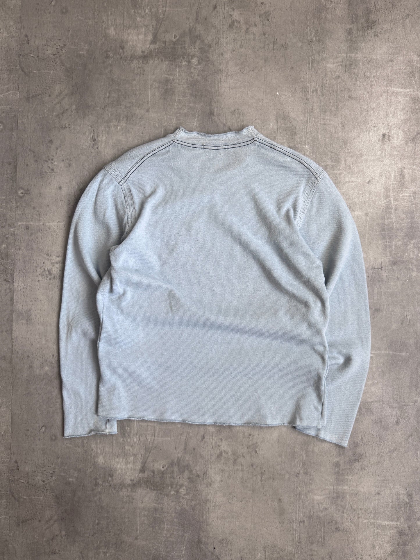Stone Island Baby Blue Knitted Logo Sweater