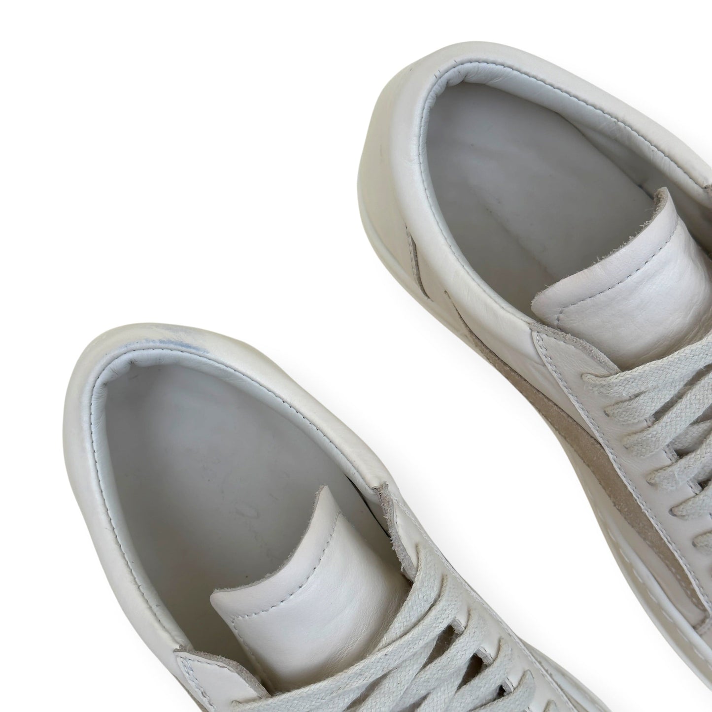 RICK OWENS VINTAGE LEATHER LOW-TOP SNEAKER MILK 40 / UK6 | UK 6, Milk