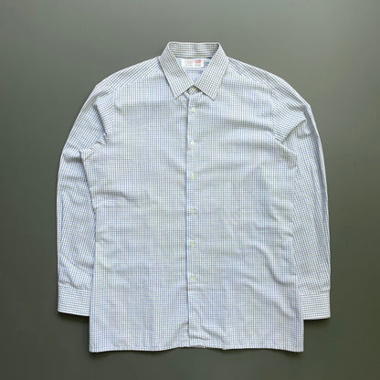 Vintage St Michael Blue & White 80s Check Shirt | Large, Blue