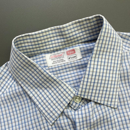 Vintage St Michael Blue & White 80s Check Shirt | Large, Blue
