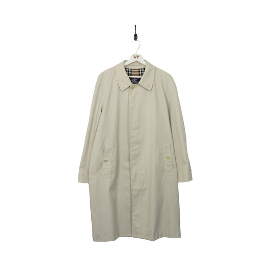 90s Cream Burberry Nova Check Trench Coat