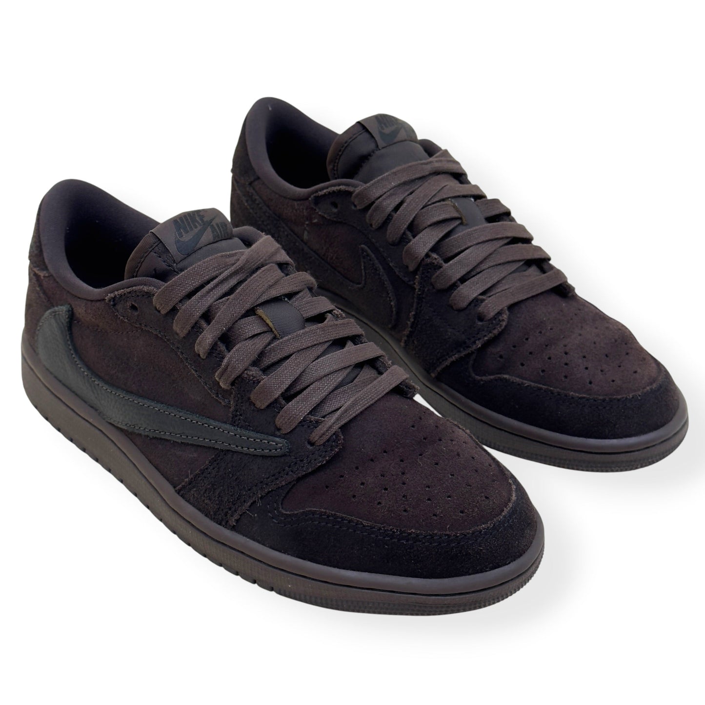 NIKE X TRAVIS SCOTT AIR JORDAN 1 RETRO LOW SNEAKER VELVET BROWN UK6 | UK 6, Brown