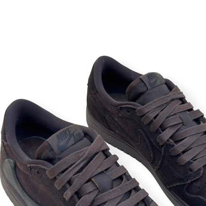 NIKE X TRAVIS SCOTT AIR JORDAN 1 RETRO LOW SNEAKER VELVET BROWN UK6 | UK 6, Brown