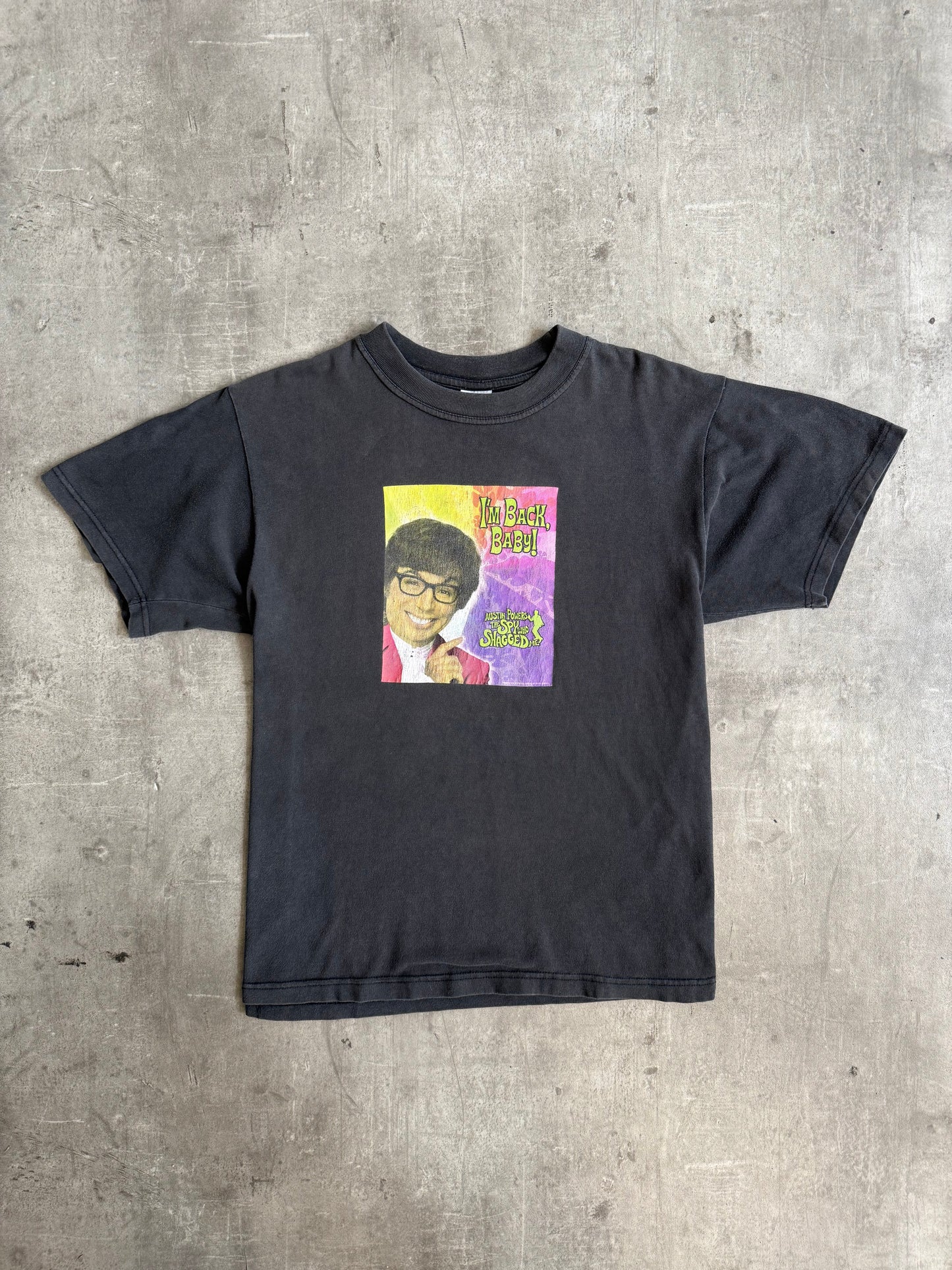 1999 Austin Powers Dual Print I'm Back Baby Graphic Tee | Large, Multicoloured