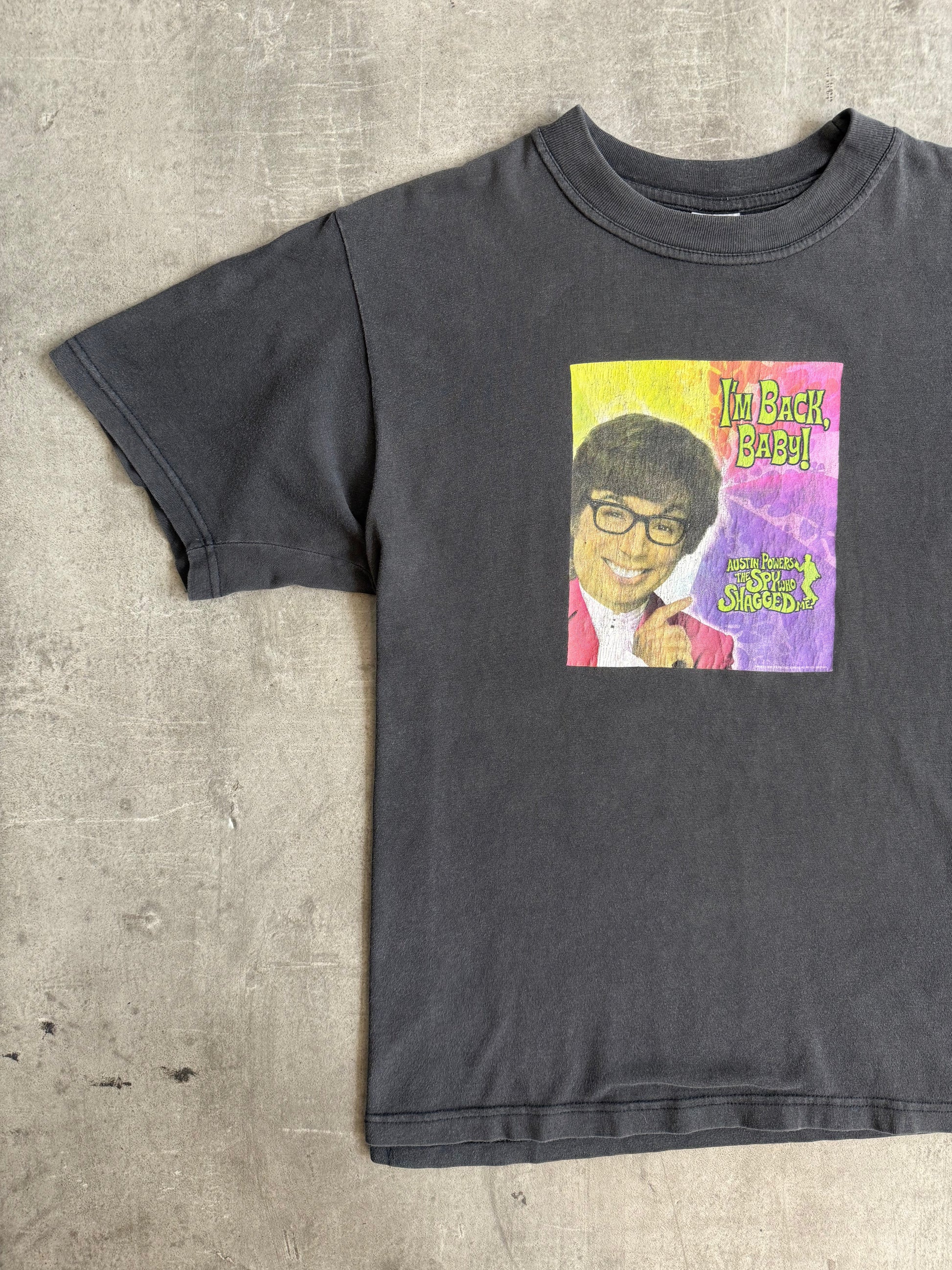 1999 Austin Powers Dual Print I'm Back Baby Graphic Tee | Large, Multicoloured
