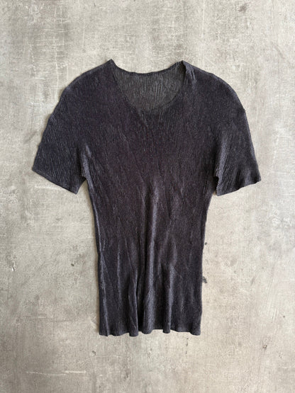 S/S 2021 Issey Miyake Pleats Please Pleated Charcoal Top