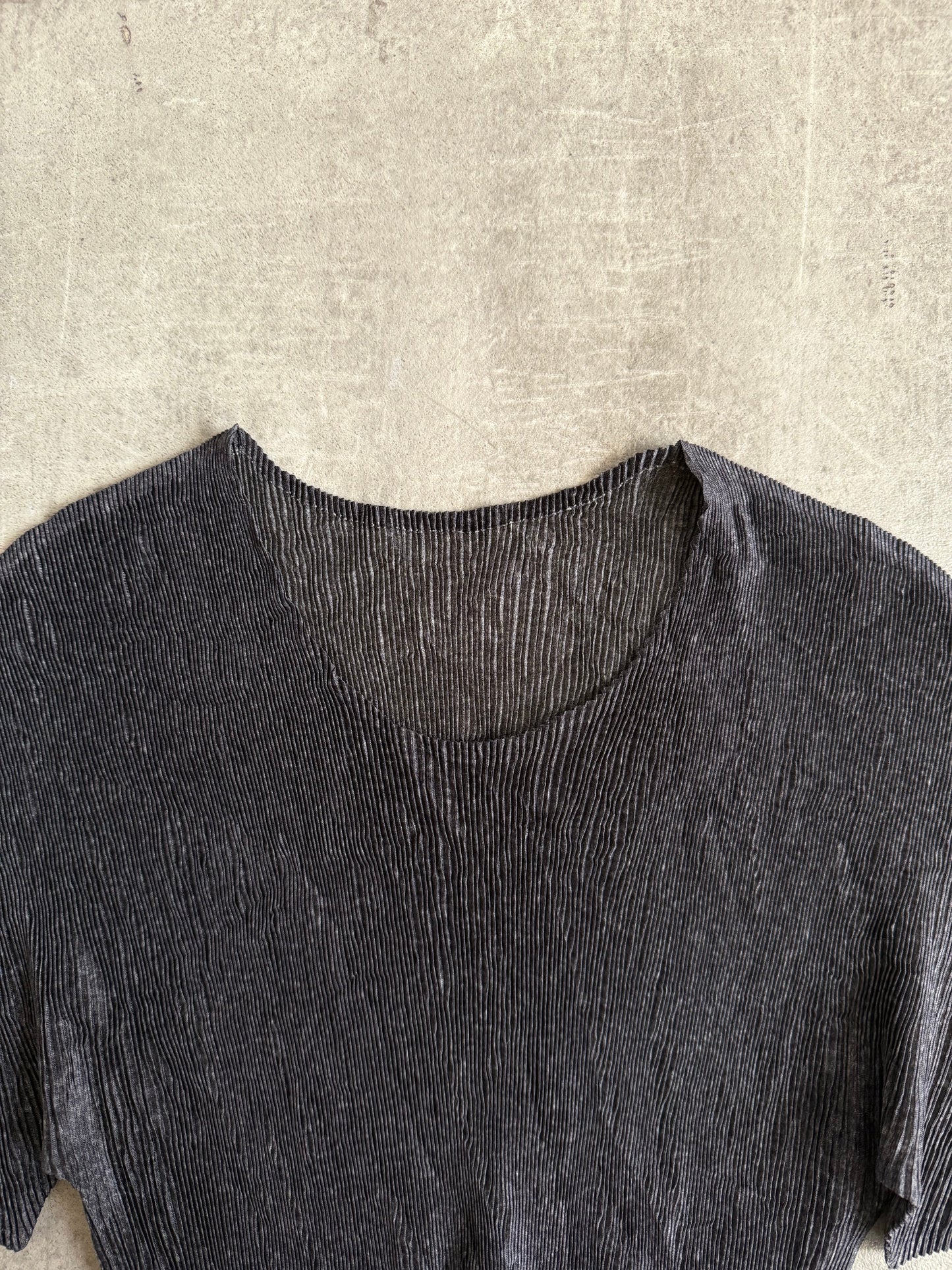 S/S 2021 Issey Miyake Pleats Please Pleated Charcoal Top