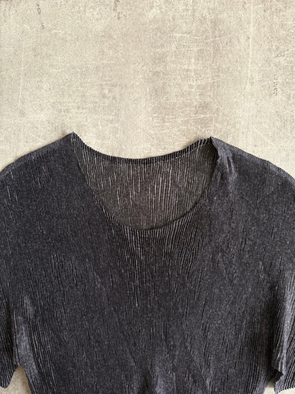 S/S 2021 Issey Miyake Pleats Please Pleated Charcoal Top