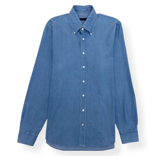 THOM SWEENEY COTTON SHIRT BLUE 17” / XL | XL, Blue
