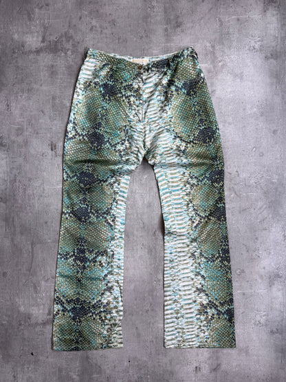 Roberto Cavalli Snake Print Satin Trousers