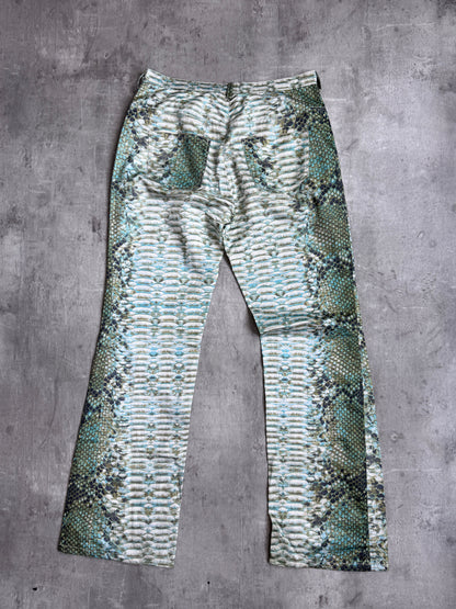 Roberto Cavalli Snake Print Satin Trousers