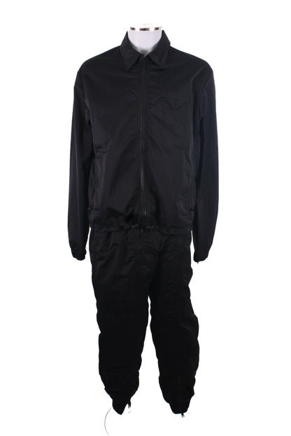 Bottega Veneta Triangle Pocket Nylon Jacket/ Jogger Co-ord Black L | Large, Black