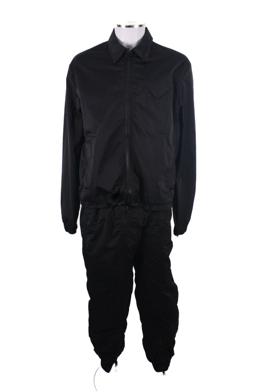 Bottega Veneta Triangle Pocket Nylon Jacket/ Jogger Co-ord Black L | Large, Black