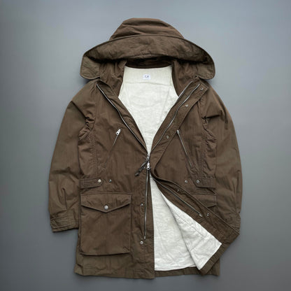 C.P. Company Brown AW05 3-in-1 Piuma D'oca Goose Down Liner Parka Jacket | Large, Brown