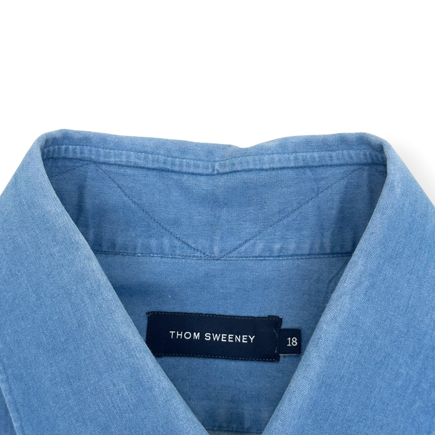 THOM SWEENEY COTTON SHIRT BLUE 18” / XL | XL, Blue