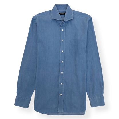 THOM SWEENEY COTTON SHIRT BLUE 17.5” / XL | XL, Blue