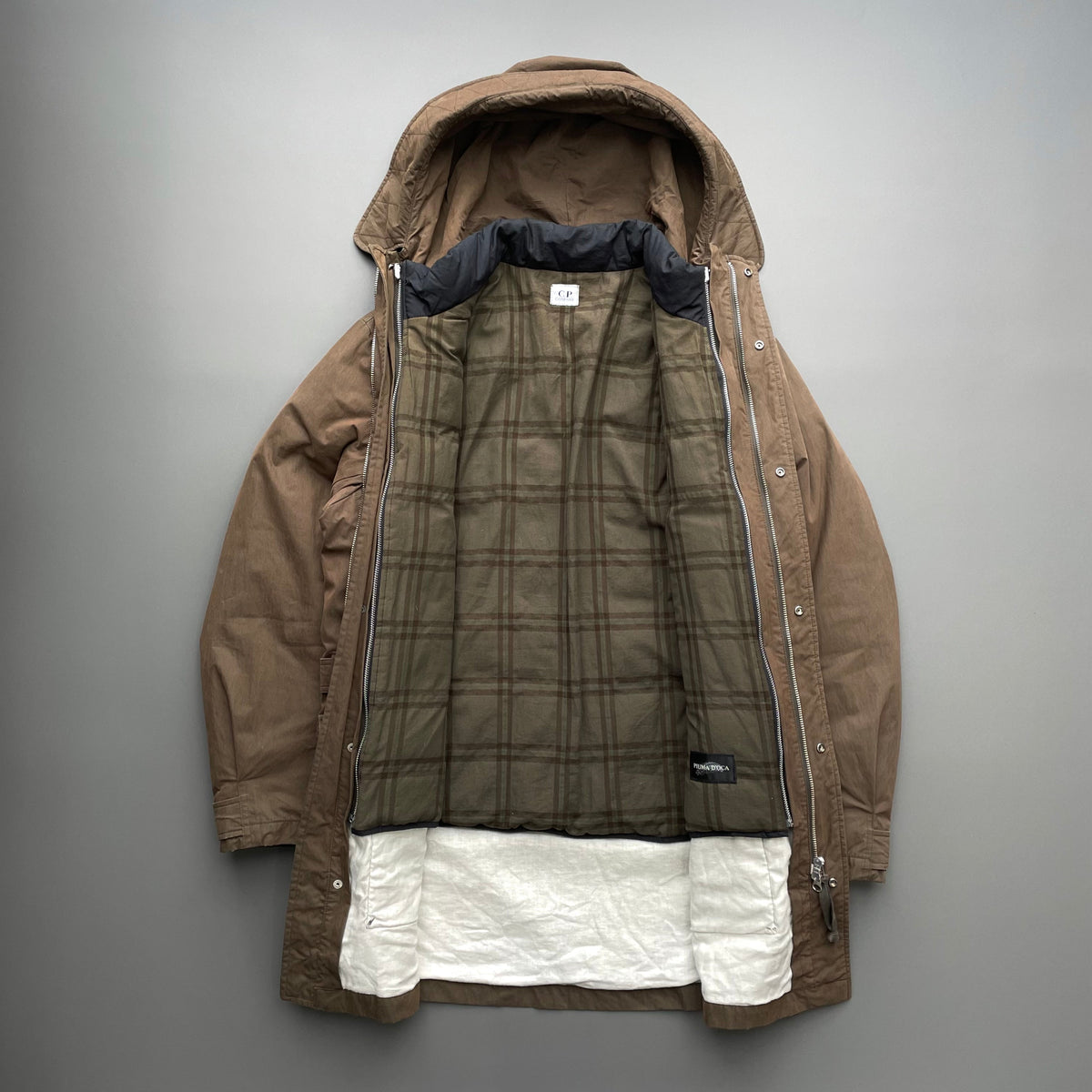 C.P. Company Brown AW05 3-in-1 Piuma D'oca Goose Down Liner Parka Jacket | Large, Brown