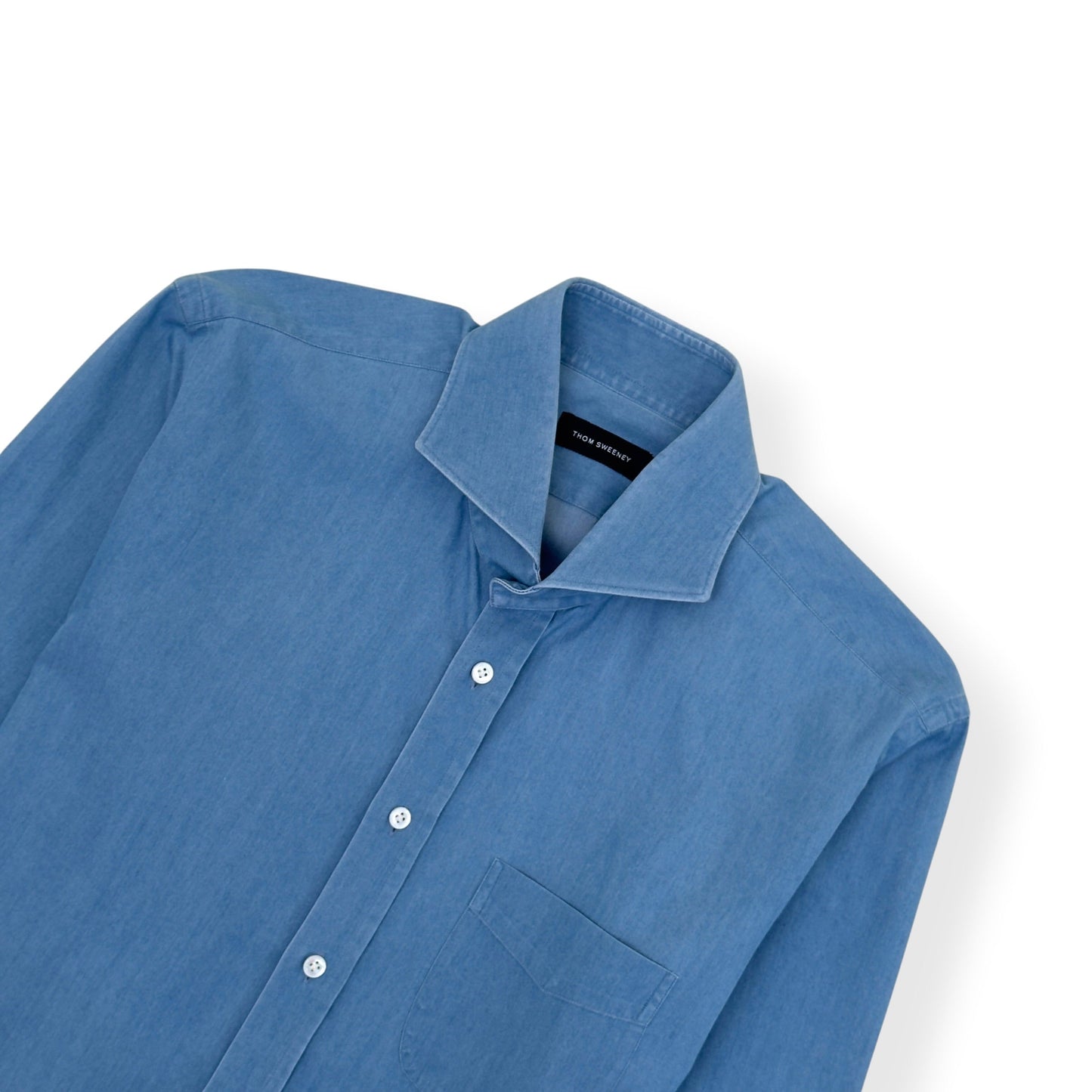 THOM SWEENEY COTTON SHIRT BLUE 17.5” / XL | XL, Blue