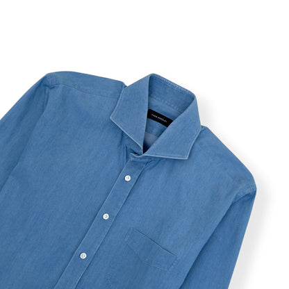 THOM SWEENEY COTTON SHIRT BLUE 17.5” / XL | XL, Blue