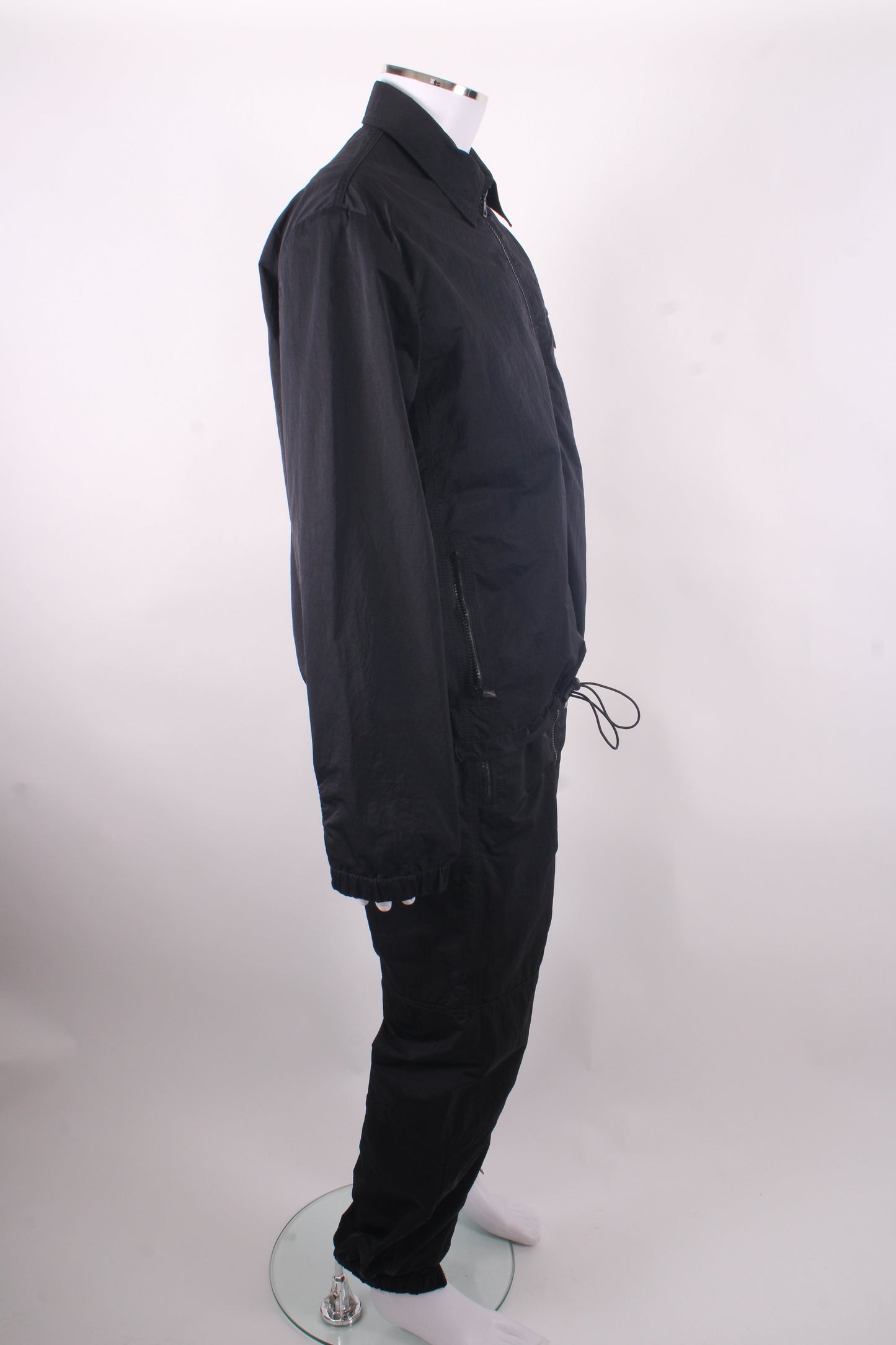 Bottega Veneta Triangle Pocket Nylon Jacket/ Jogger Co-ord Black L | Large, Black