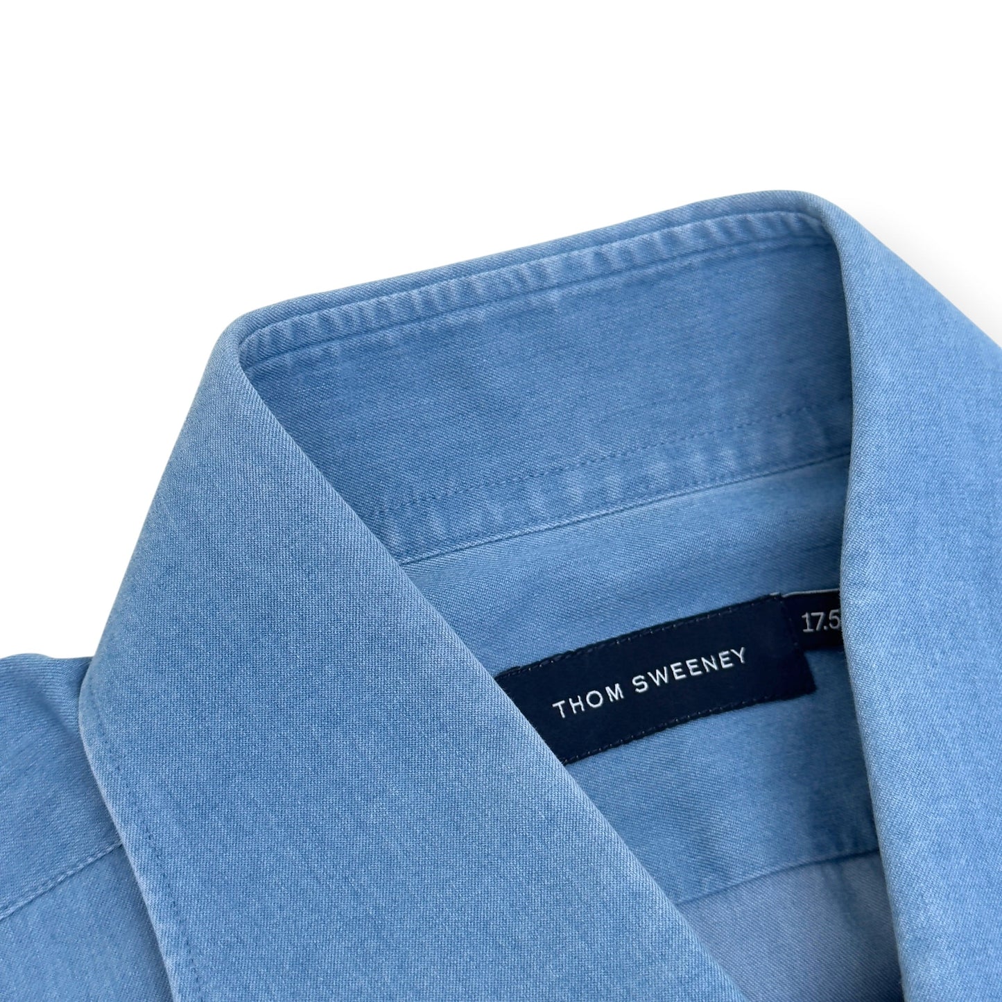 THOM SWEENEY COTTON SHIRT BLUE 17.5” / XL | XL, Blue