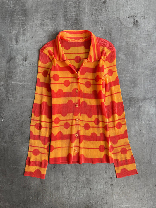 S/S 2012 Issey Miyake Abstract Pattern LS Blouse