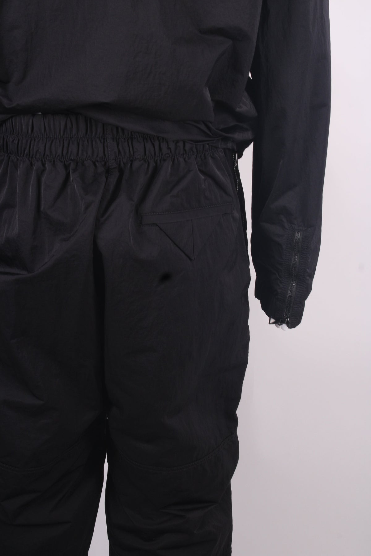 Bottega Veneta Triangle Pocket Nylon Jacket/ Jogger Co-ord Black L | Large, Black