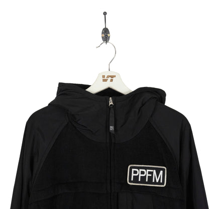 PPFM Nylon Fleece Zip-Up Logo Badge Hooded Jacket