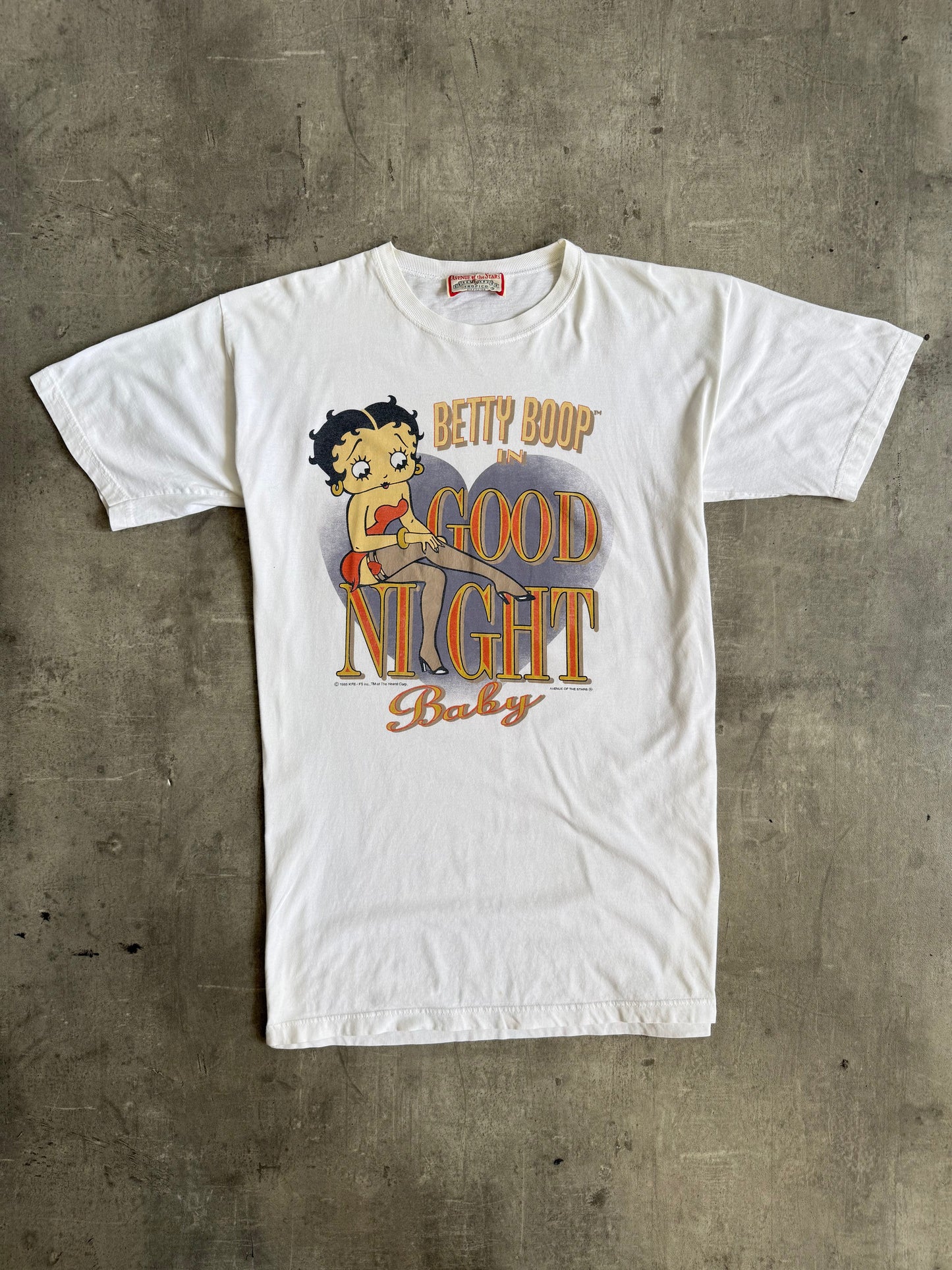 1995 Betty Boop "Good Night Baby" Graphic Tee | Extra Large, Red