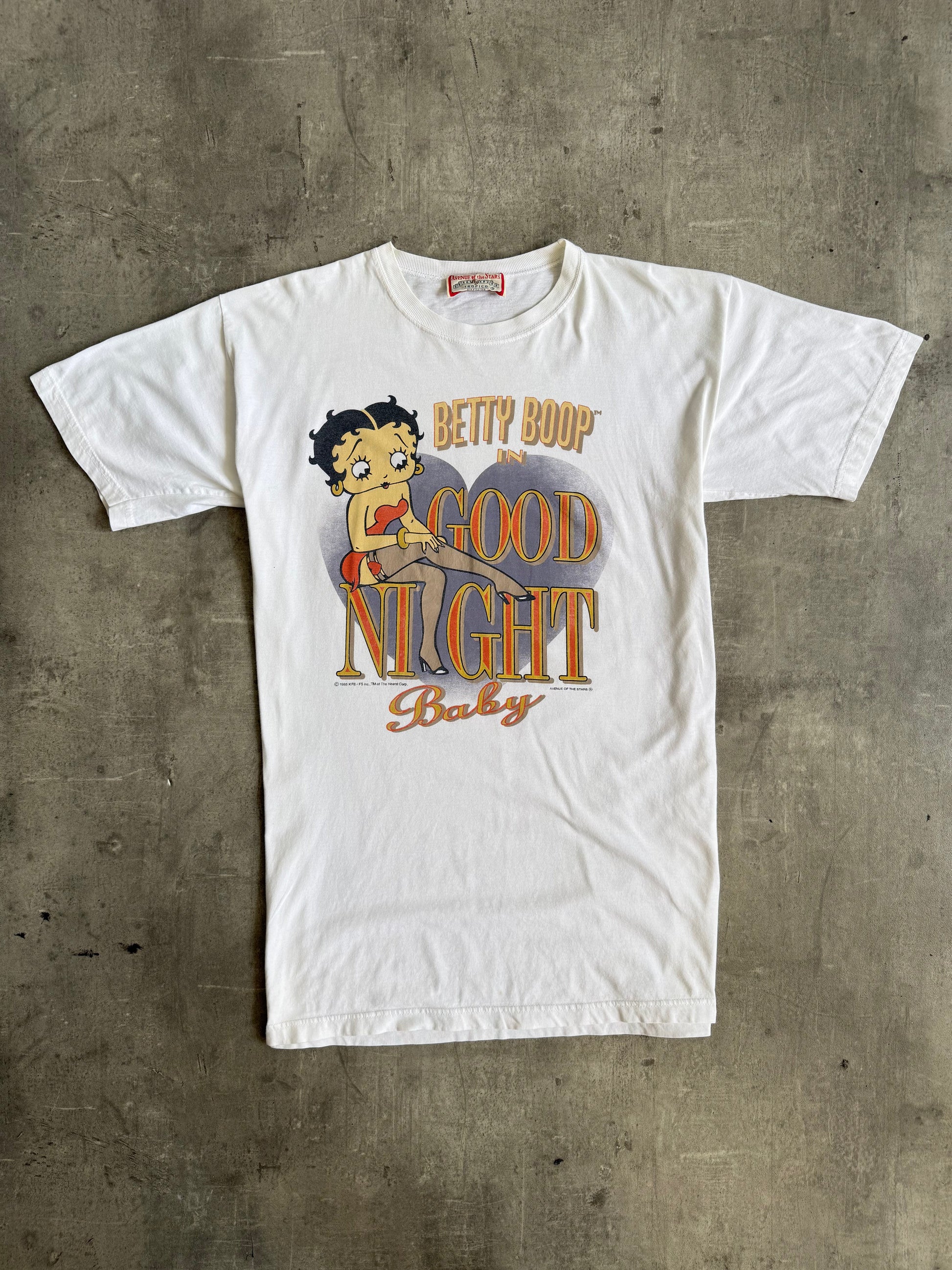 1995 Betty Boop "Good Night Baby" Graphic Tee | Extra Large, Red
