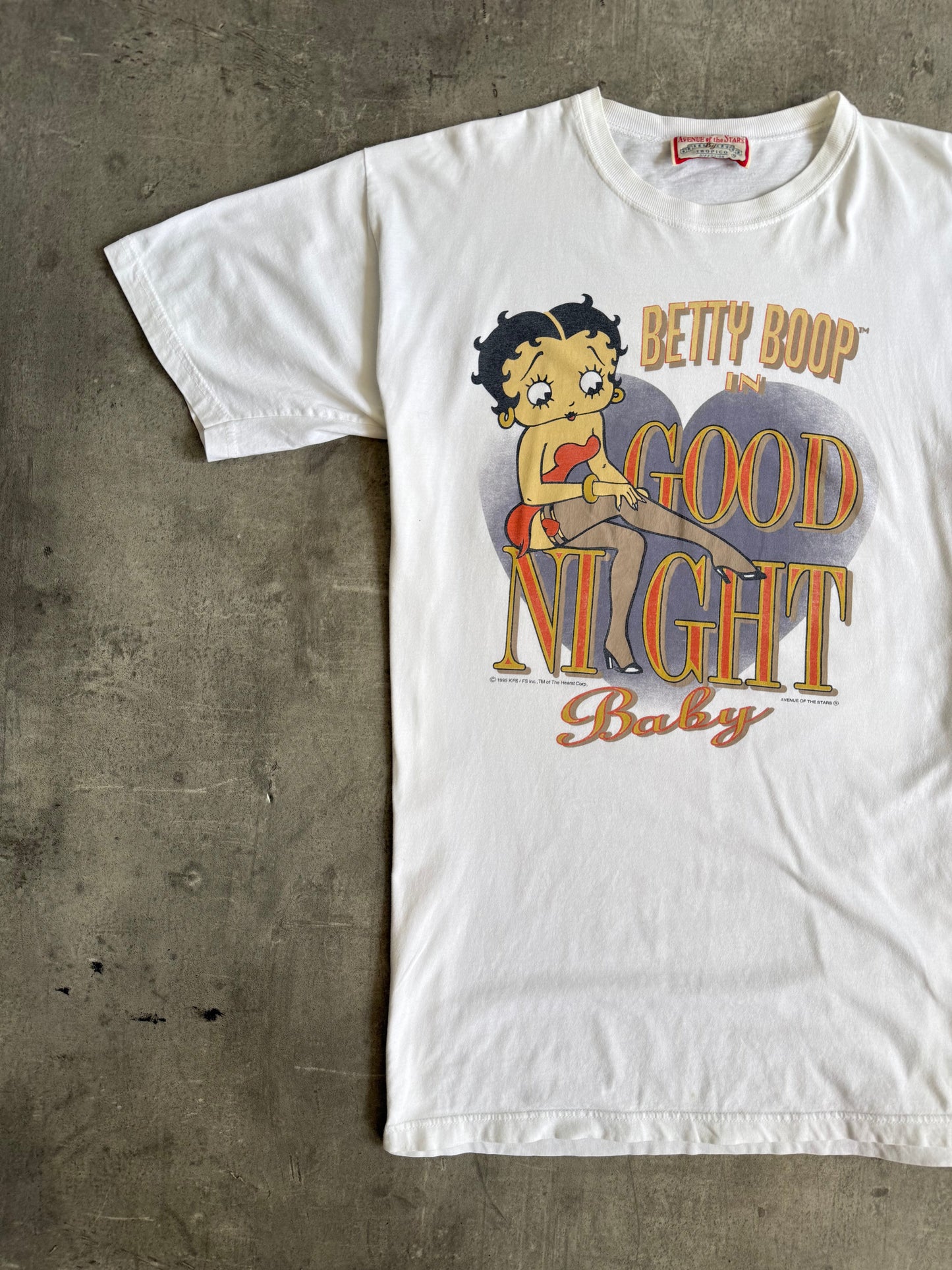 1995 Betty Boop "Good Night Baby" Graphic Tee | Extra Large, Red