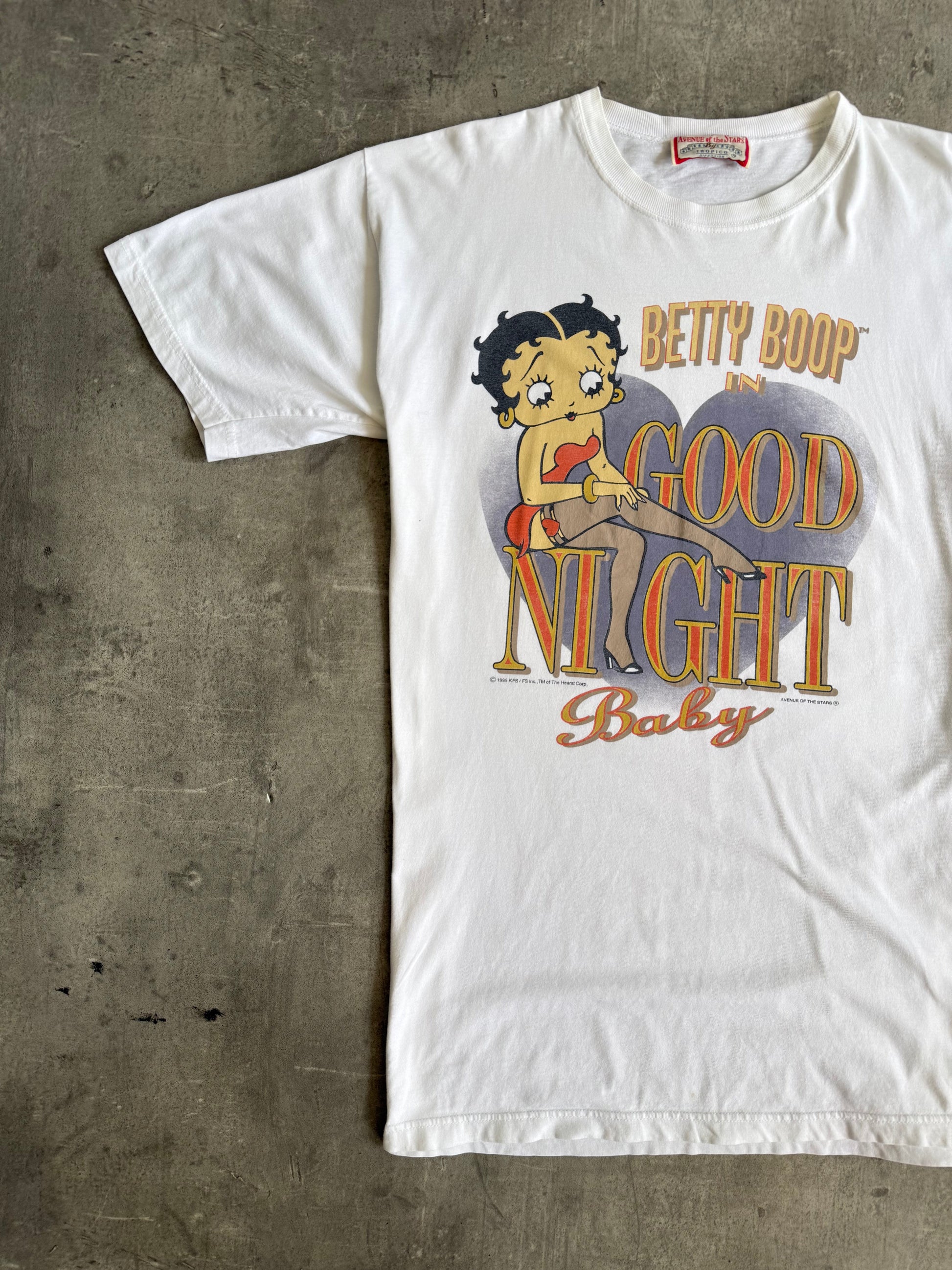 1995 Betty Boop "Good Night Baby" Graphic Tee | Extra Large, Red