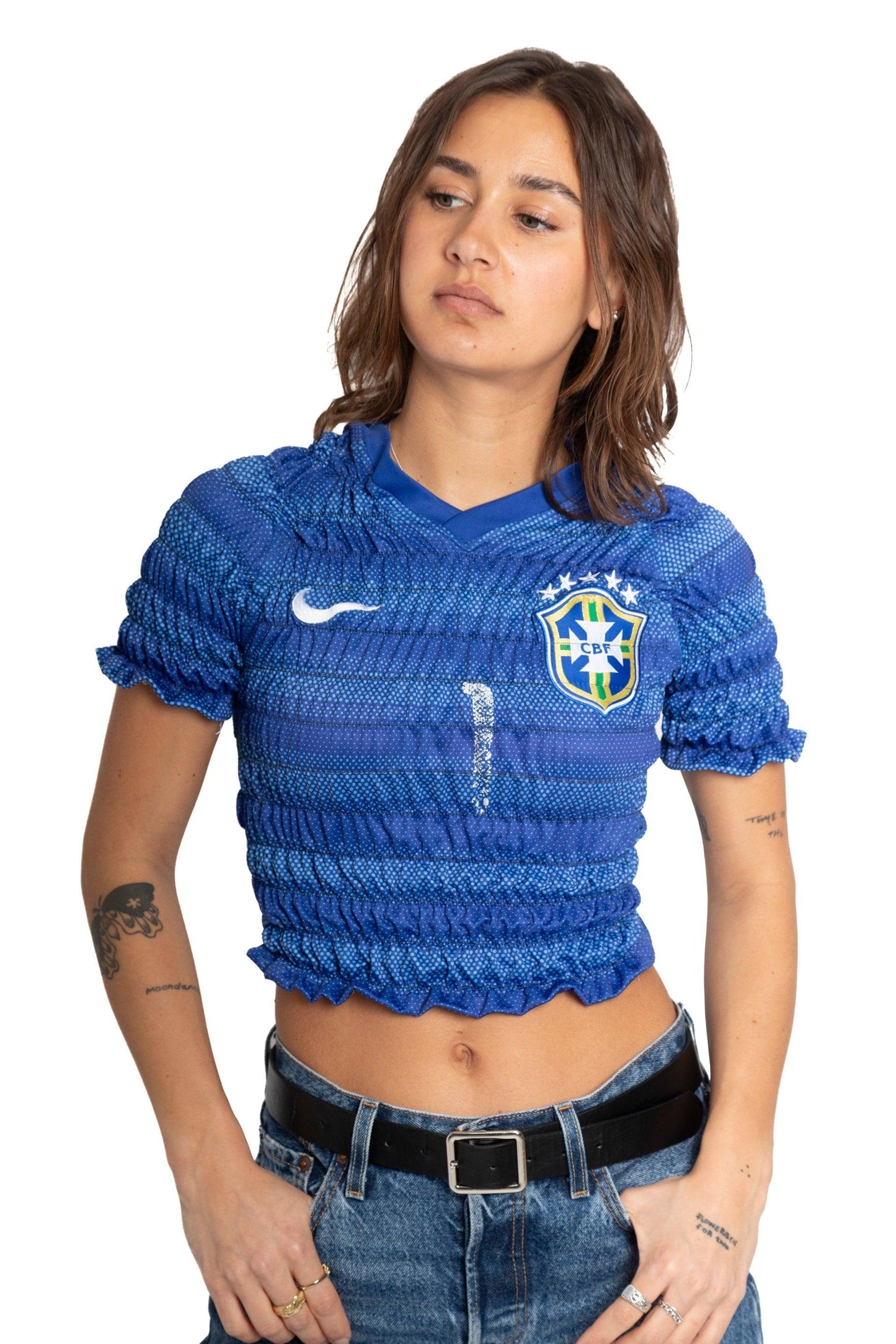 VT Rework : Brazil x Nike Shirred Top - Known Source